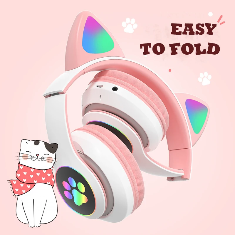 Flash Lamp Cute Cat Ears Headp - Outdoor Sport Activities For Kids 评论和价格