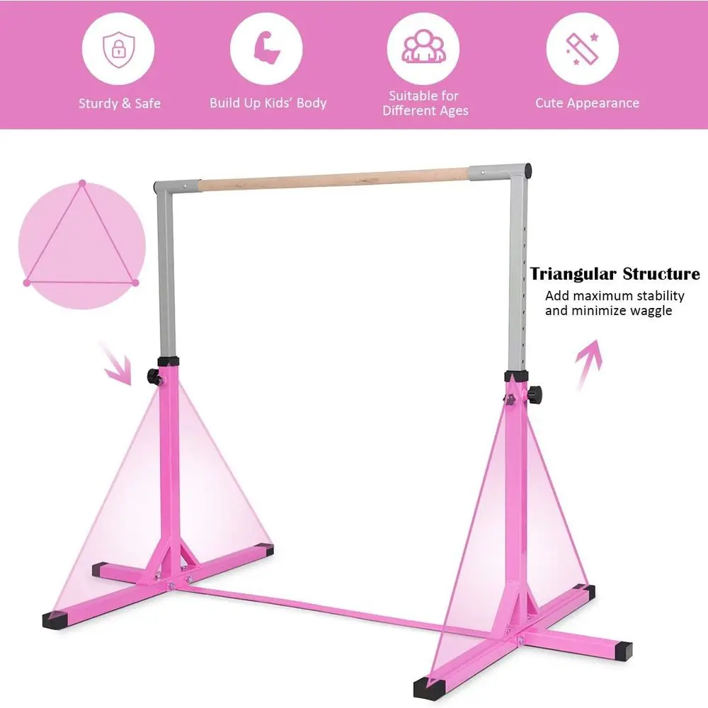 Adjustable Height Junior Gymna - Gymnastic Bar Home 评论和价格