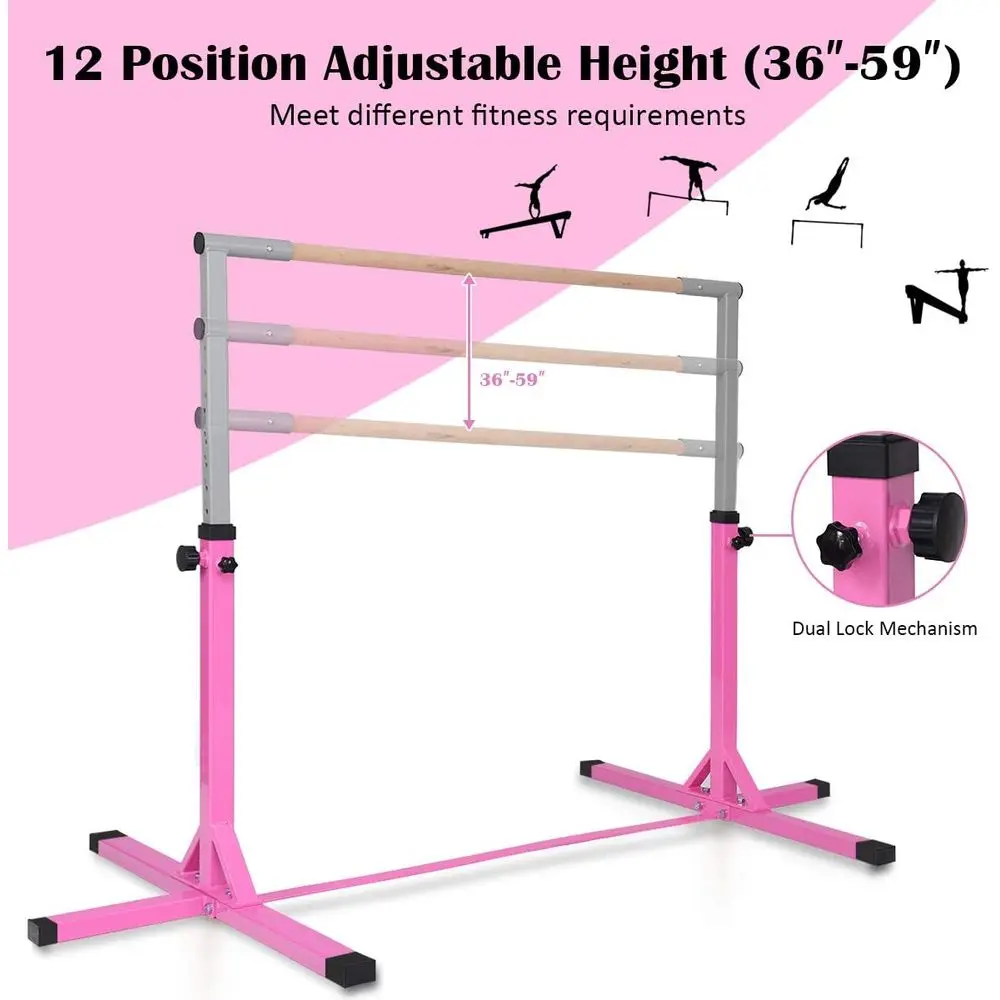 Adjustable Height Junior Gymna - Gymnastic Bar Home 评论和价格