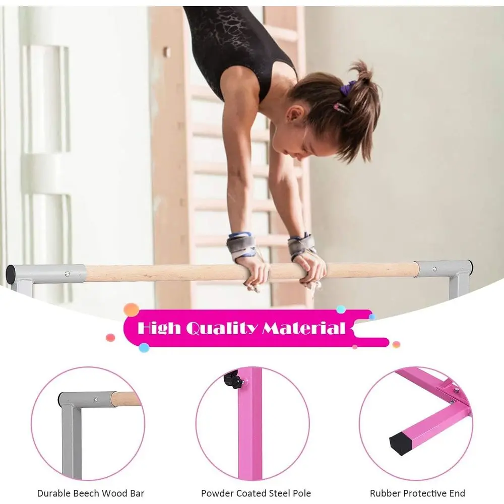 Adjustable Height Junior Gymna - Gymnastic Bar Home 评论和价格