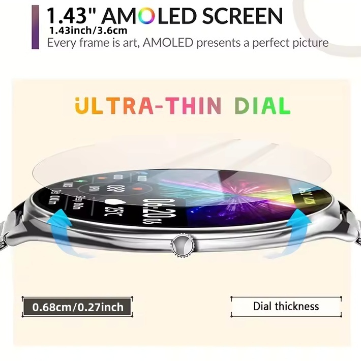 MT55 Smart Watch 1.43 Inch Amo - Outdoor Sport Day 评论和价格